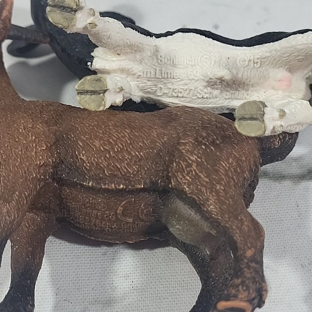 Schleich Animal Figures Lot Of 4 Ram Goat‎ Golden Retriever Dog Cow Calf Gazelle